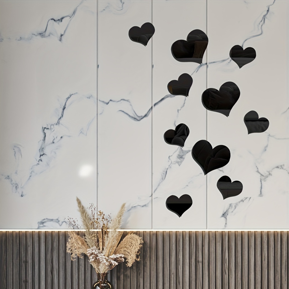 Heart shaped Mirror Sticker Self adhesive Mirror Wall - Temu