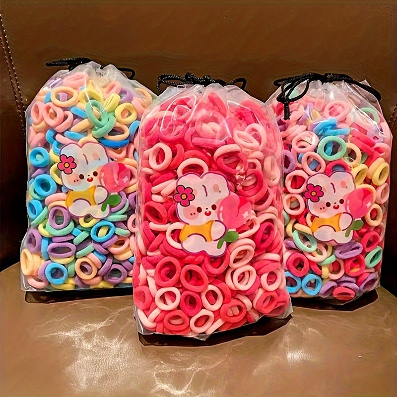 100pcs Basic Cute Girl Hair Rings That Don't Damage Hair, High Ponytail Hair Ties, Durable and High Elastic Rubber Bands