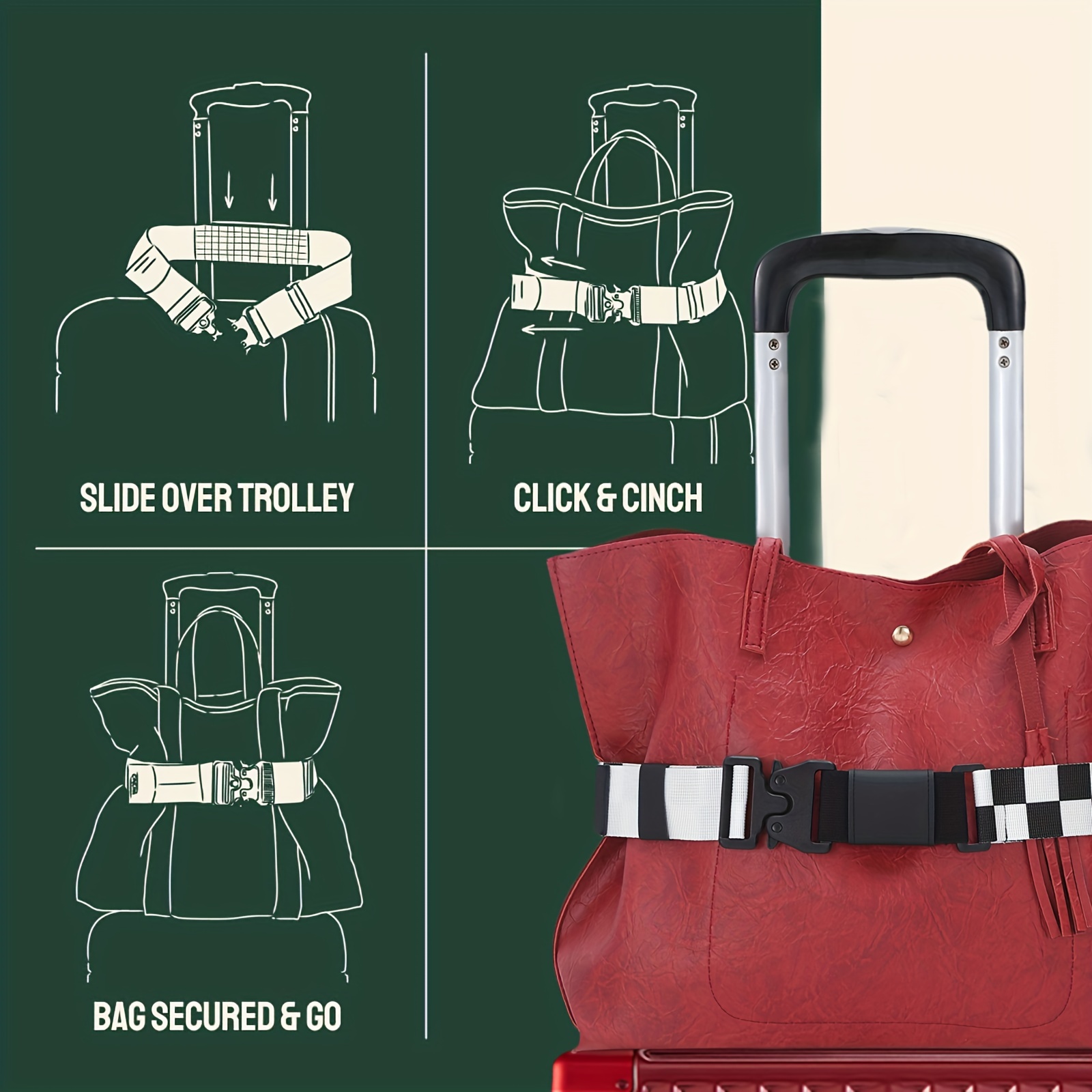 Travel Belt for Luggage - Stylish & Adjustable Add A Bag Luggage