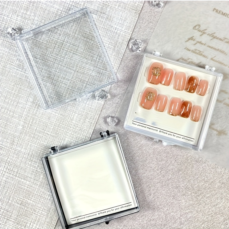 Transparent Nail Art Box Nail Sheet Storage Box Press On - Temu