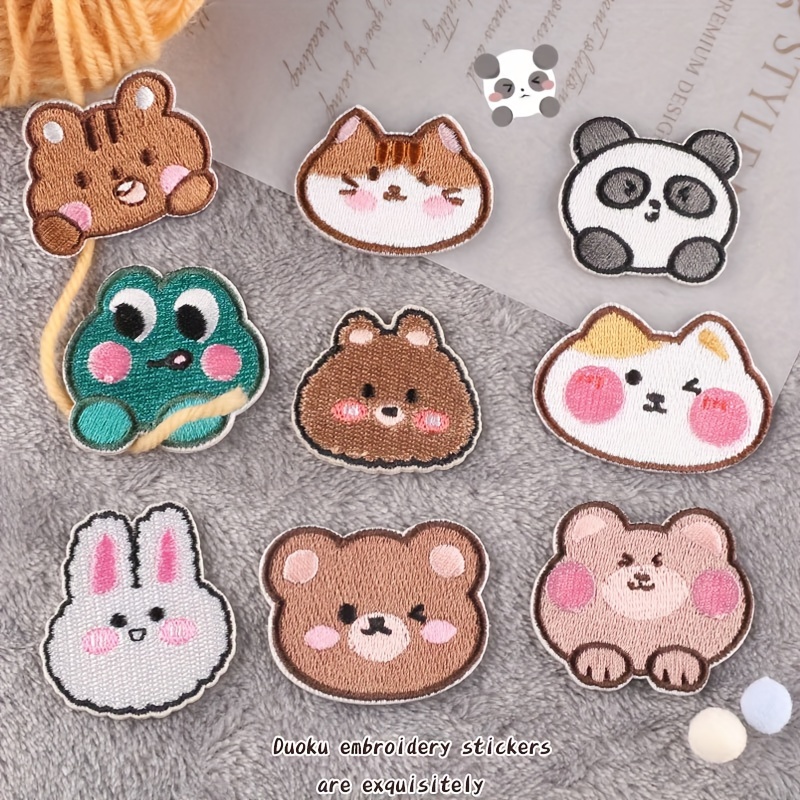 10PCS/Lot Reading Bear Embroidery Patches for Girls Bag Iron On Patches for  Clothes Small Glue Patch for Kids Clothes Designer - AliExpress