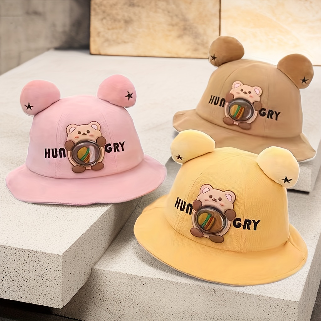 Unisex Trendy Versatile Thin Cute Bucket Hat Bear Hamburger - Temu