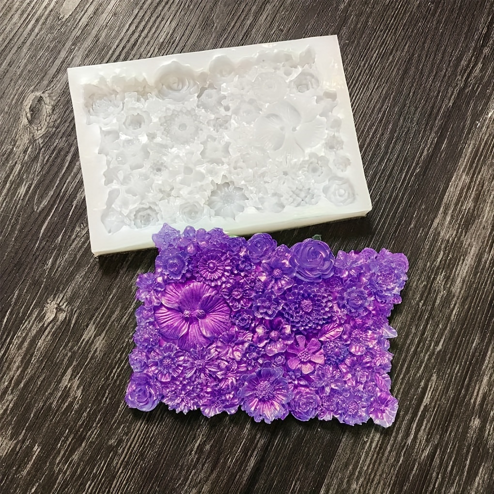 Silicone Resin Tray Diy Mold Flower Sakura Shaped Geode - Temu