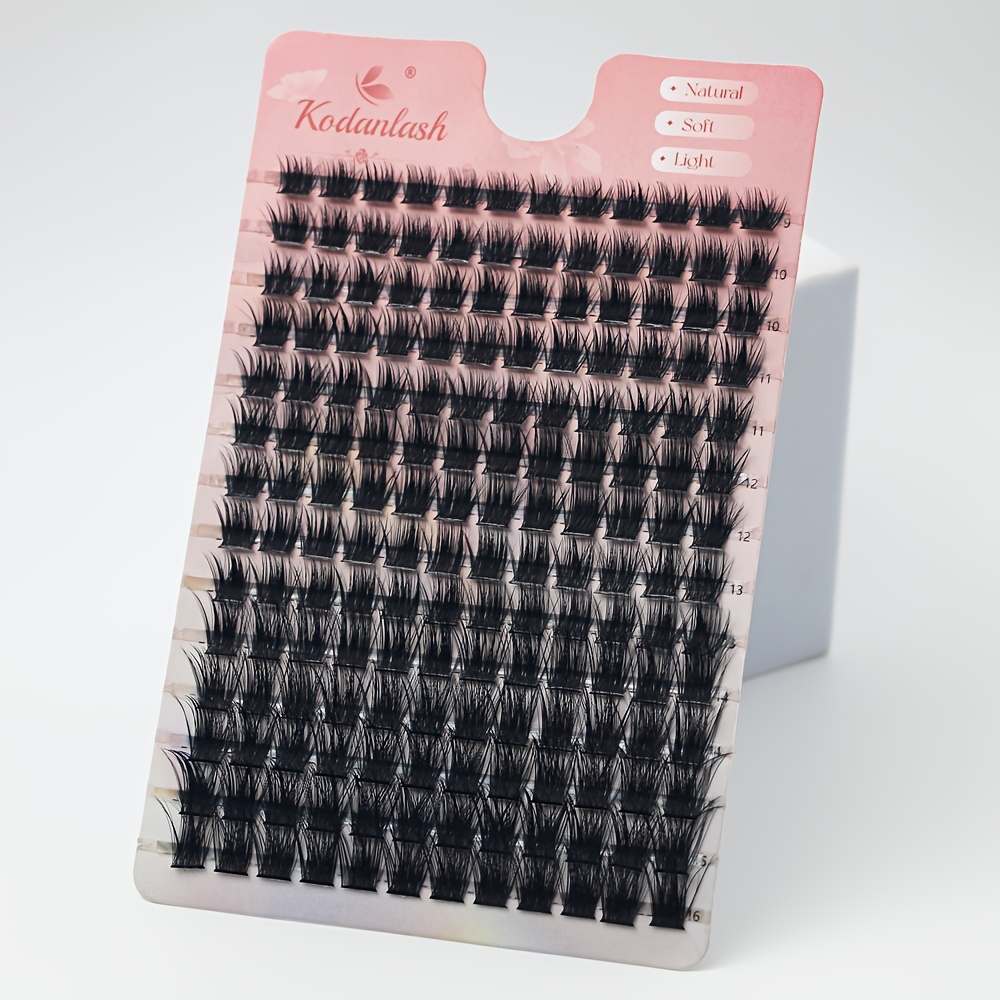 168pcs Cluster Lashes DIY Lash Extension Natural D Curling False Eyelashes Kit