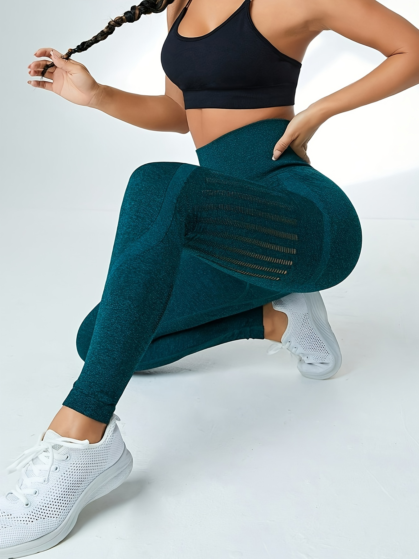 High Stretch Seamless Yoga Pant Solid Color High Waist - Temu Canada
