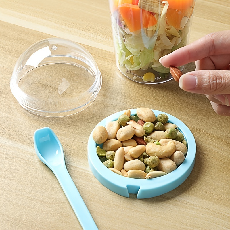 Large Capacity Salad Cup With Spoon, Lid And Fork, Perfect