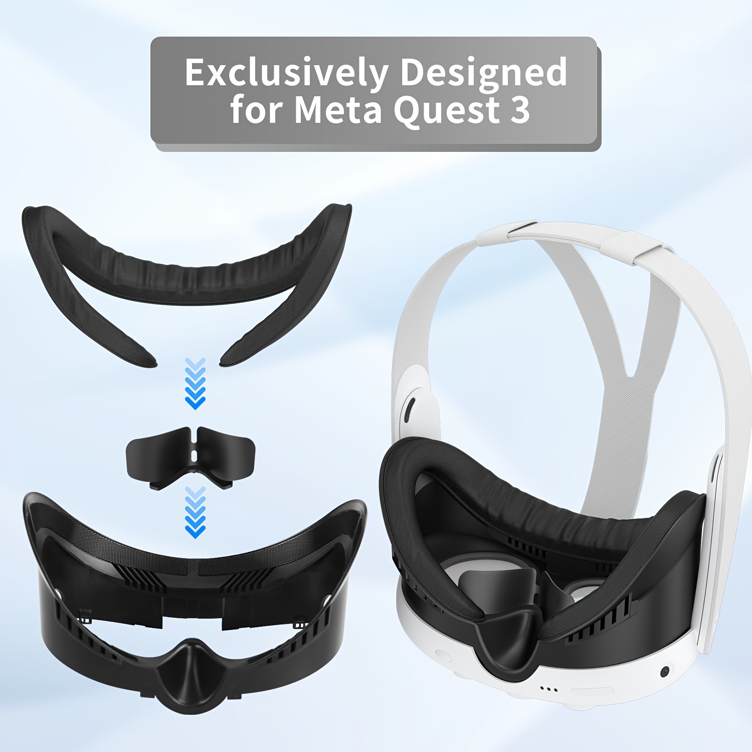 Vr Silicone Facial Interface Quest 3 Vr Accessories Sweat - Temu