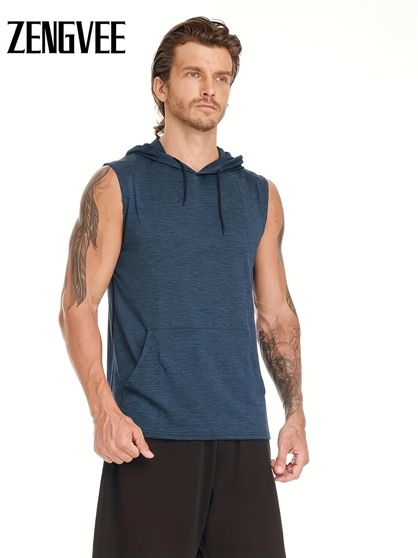 Men's Workout Hooded Tank Tops Assorted Colors Quick Dry Gym - Temu