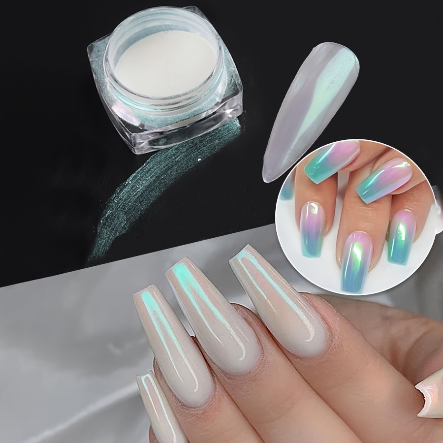 Pearl Chrome Nail Powder Mirror Effect Aurora Magic - Temu
