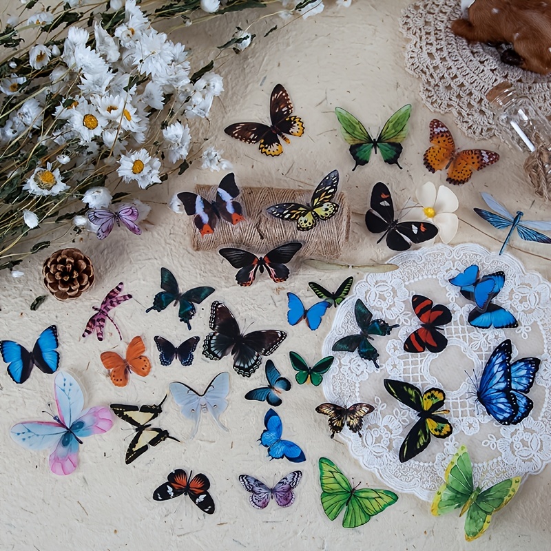 40 Stück Schmetterling und Libelle Muster Aufkleber, PET Handkonto Dekoration  Aufkleber für DIY Scrapbooking - Temu Germany