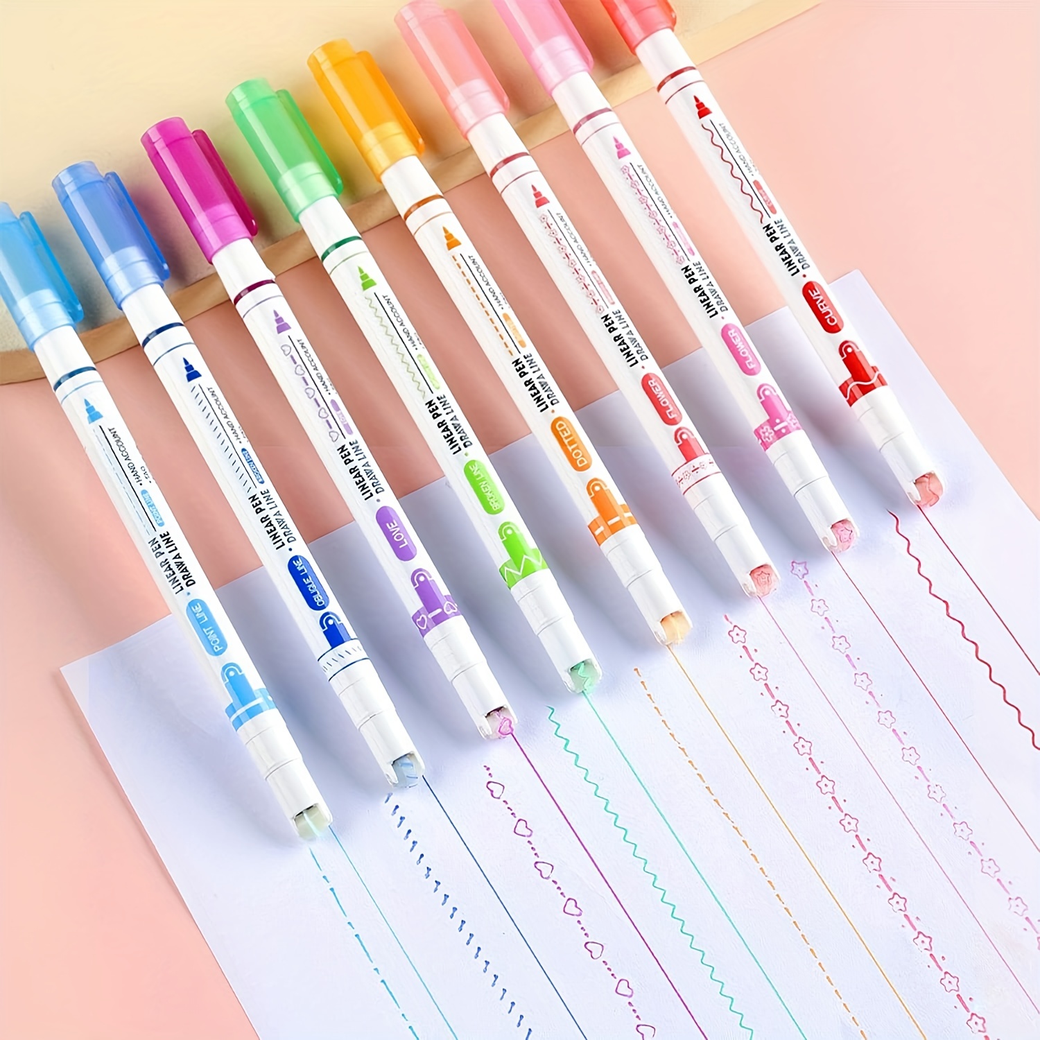 Curve Highlighter Pen Set, Dual Tip Curve Pens Highlighters Flownwing Flair  Pens Journal Planner Pens Cute Highlight Liner Underlining Markers For Art  Office School Supplies - Temu Greece