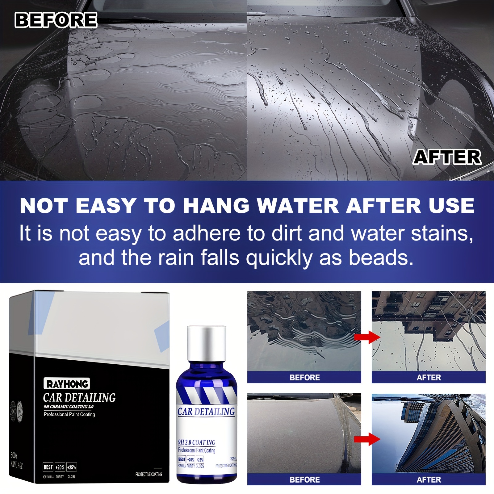 DIY 9H Car Ceramic Coating 3 in 1 Paint Crystal Hydrophobic Quick