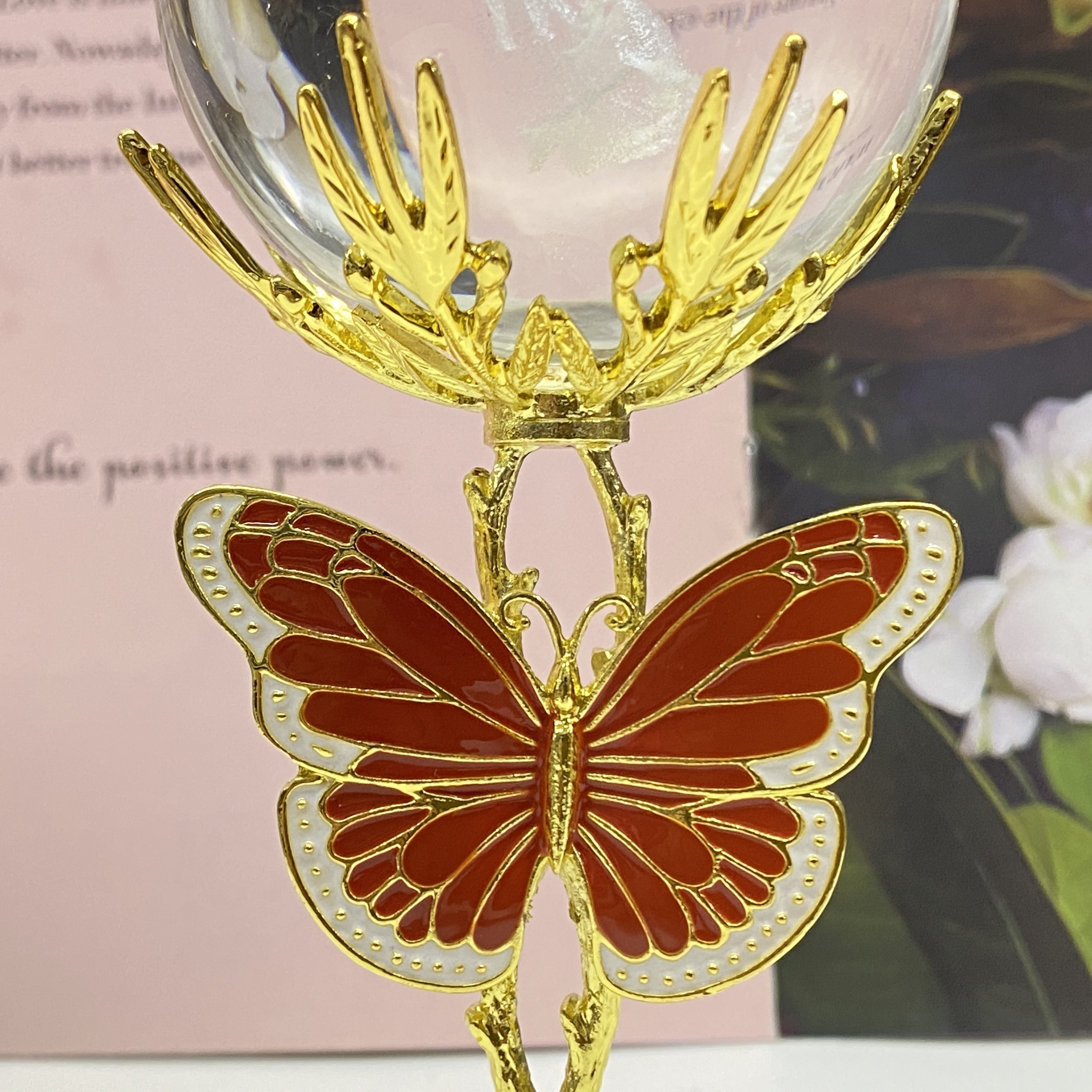 Vintage Crystal Shelf Wood Butterfly Light Crystal Shelf - Temu