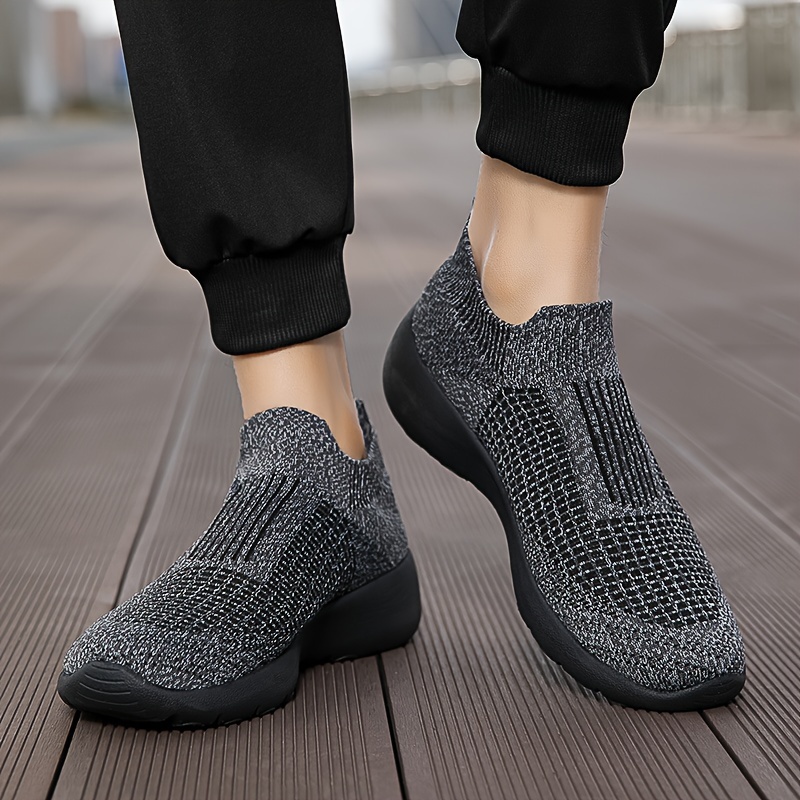 Mens Slip On Casual Sneakers Breathable Lightweight Walking Running Sock  Shoes