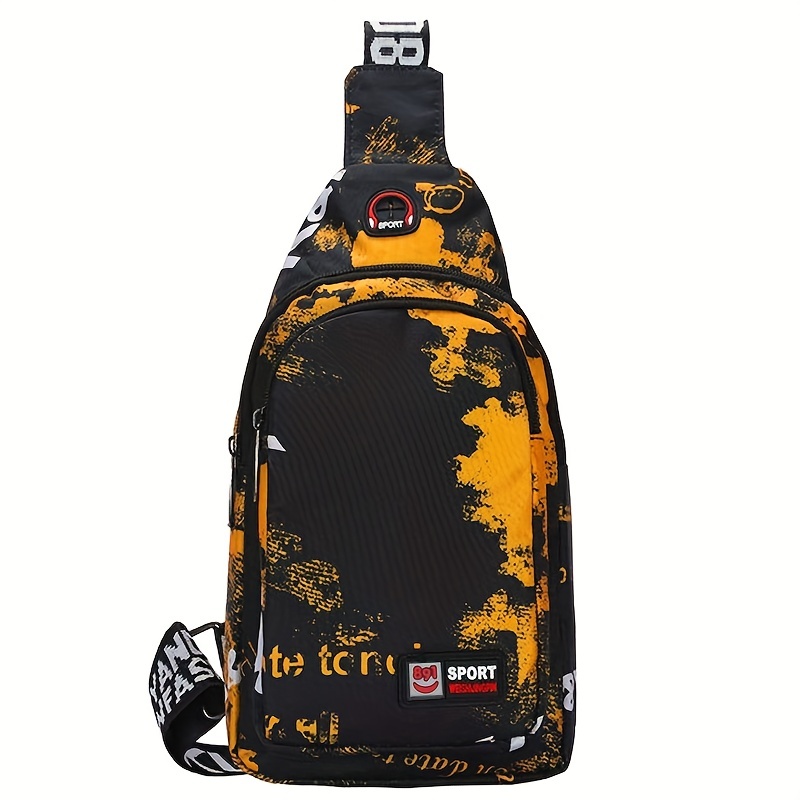Amketima Small Crossbody Bag For Men, Strap Bag With Headphone Hole  Backpack Hiking Multipurpose Chest Bag