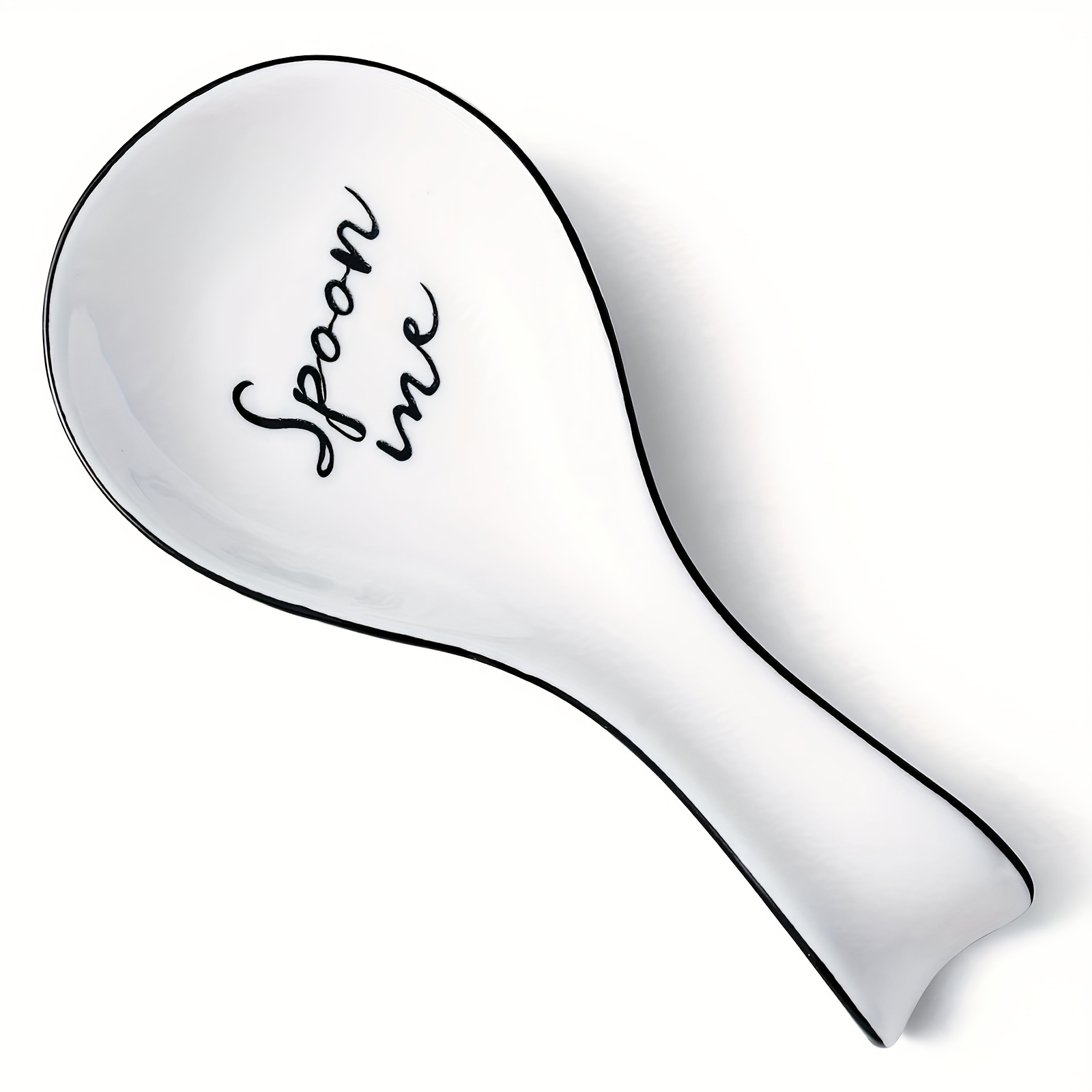 Ceramic Spoon Rest With Blue Cow 5 Long and 3 1/2 Wide at Top 