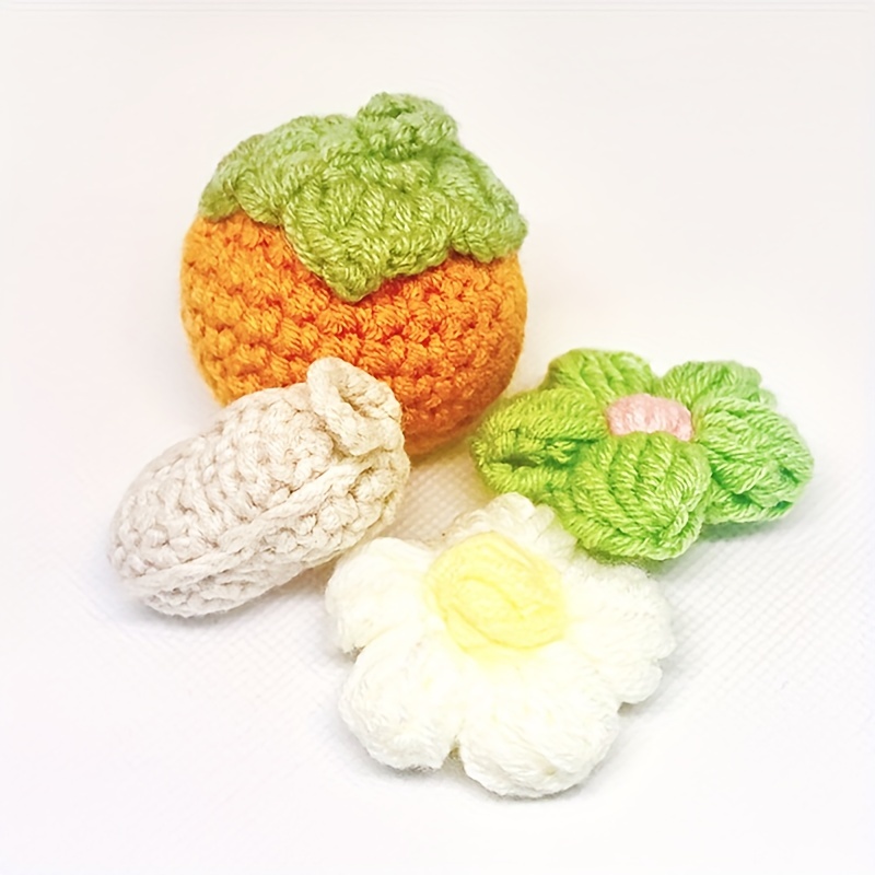 Pure Handmade Finished Sunflower, Peach Strawberry Persimmon Pendant  Ornament Wool Woven Creative Toy Simulation Crochet Flower Small Ornament  Gift - Temu United Kingdom