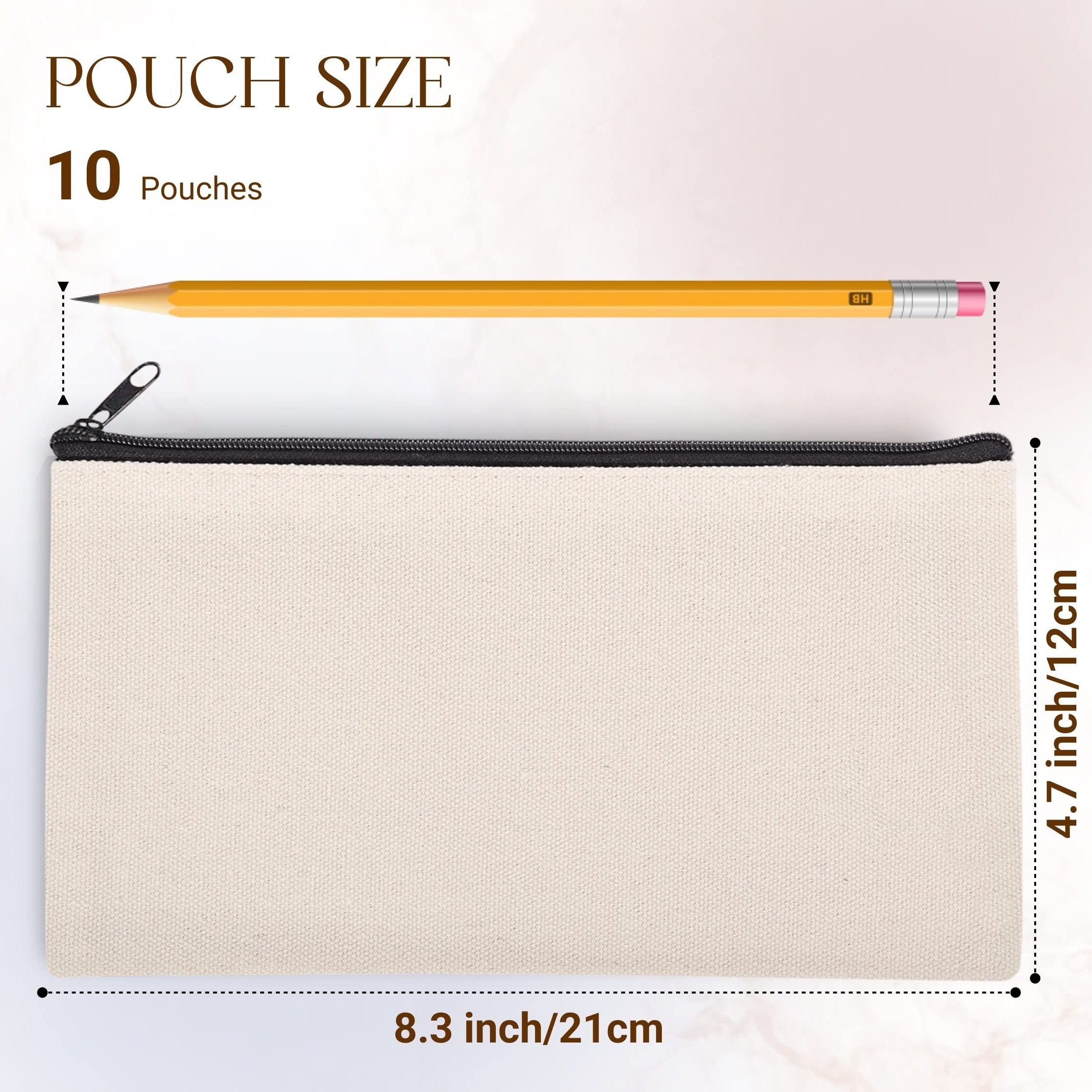 Canvas Zipper Pouch Blank Diy Craft Bag Bulk Canvas Pencil - Temu