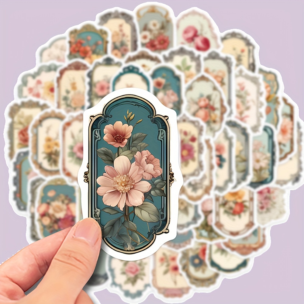 Floral Mirror Vinyl Waterproof Stickers Packs For Water - Temu