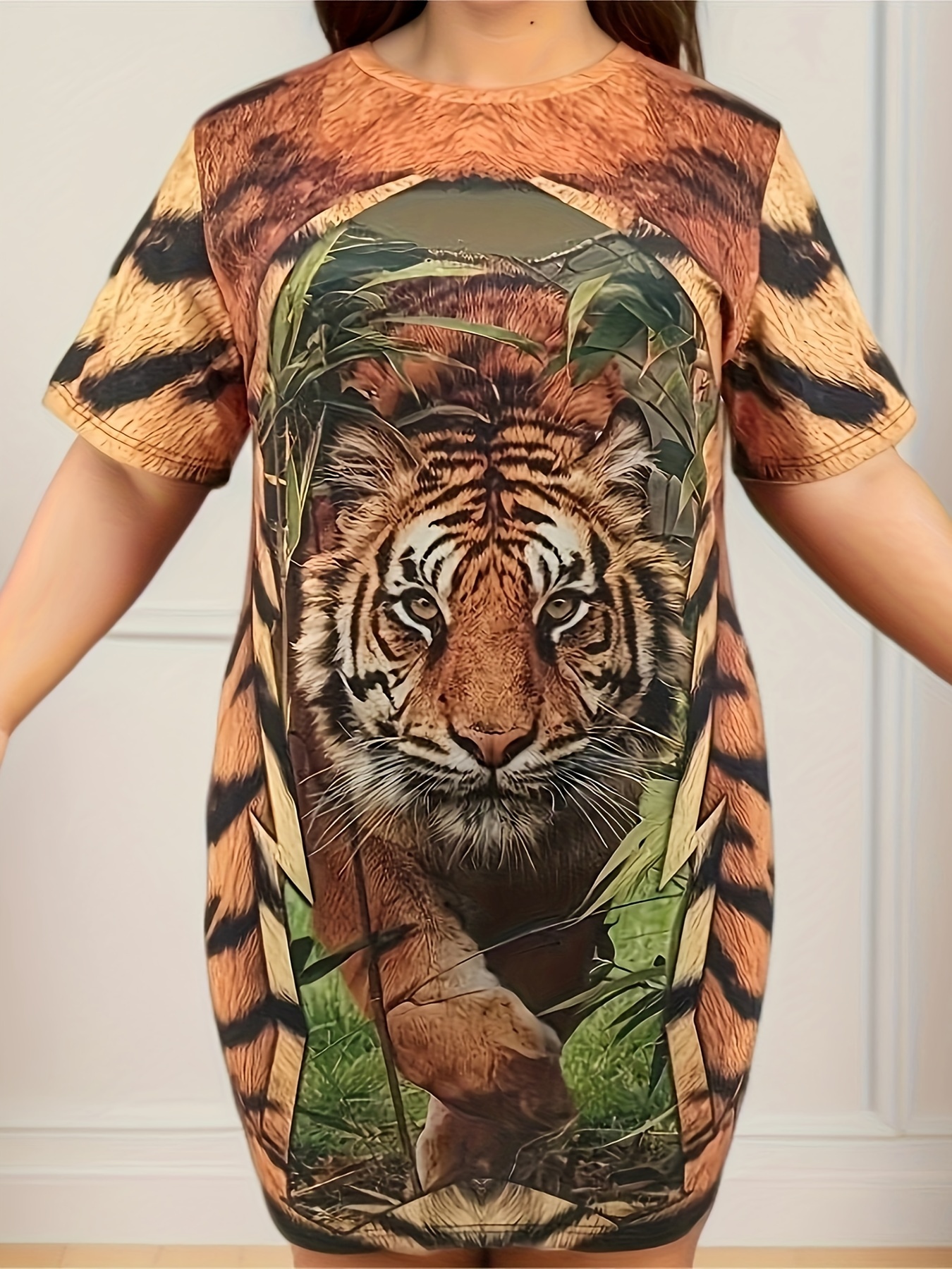 Summer Womens 3D Tiger Animal Printed Tank Tops Leggings Set Sexy