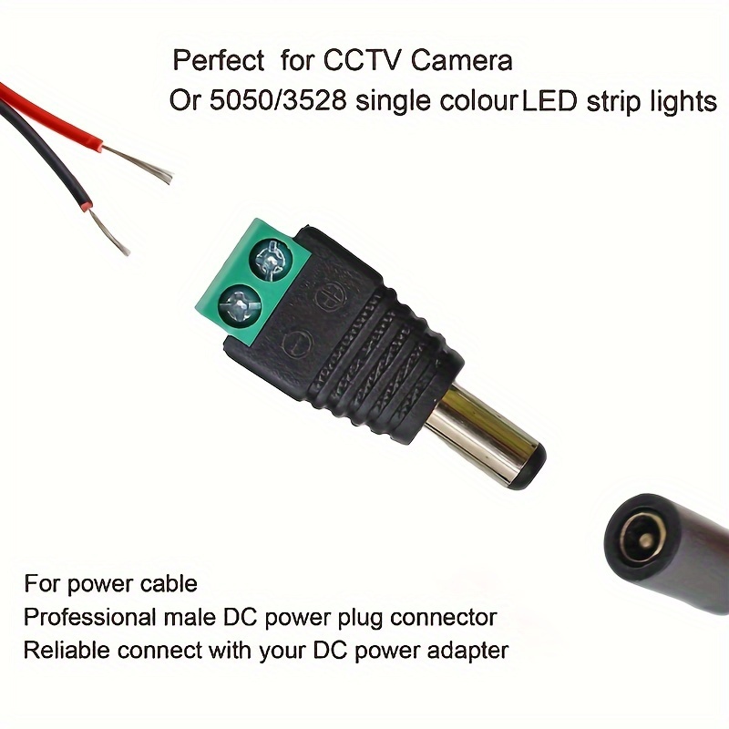 12V DC Power 5.5X2.5mm Pigtail Male DC Cable for Camera LED