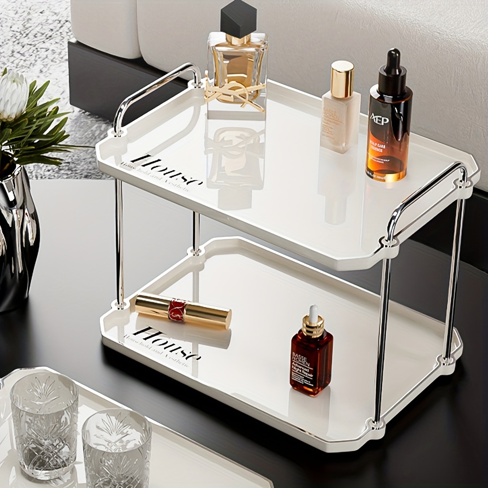 Organizzatore di trucchi per vanità, Organizzatore for trucchi a 3 livelli,  porta trucchi da bagno, ripiano for mensole for cosmetici di grande  capacità, adatto for cosmetici, profumi, cura della pell : 