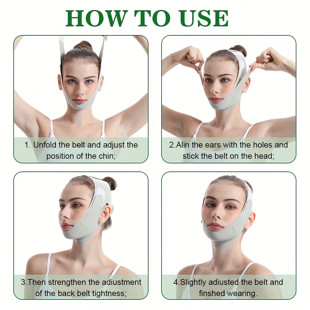 Tamaño ajustable Máscara facial delgada Dispositivo de levantamiento de  mentón Vendajes faciales Peq Tomshoo Máscara