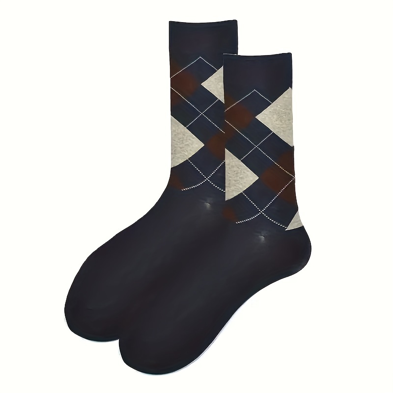 5 Pares Calcetines Vestir Argyle Hombre Calcetines Algodón - Temu