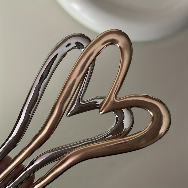 минималистичная и золотая заколка с ощущением роскоши, новый китайский стиль аксессуара для современных пучков и украшений для головы в форме сердца, детали 7