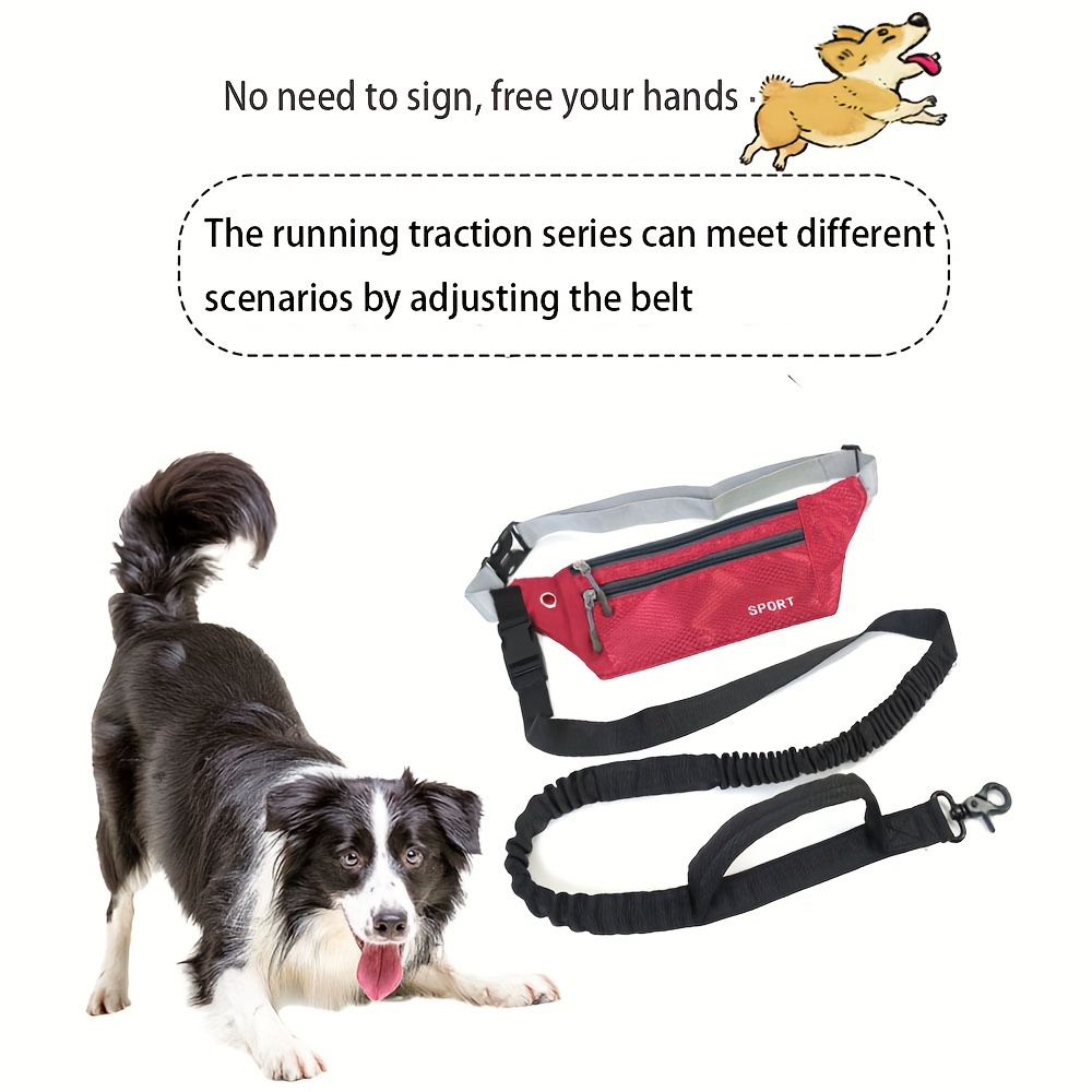 Running Waist Bag With Traction Rope, Outdoor Sports Portable Waist Bag  With Dog Walking Traction Belt