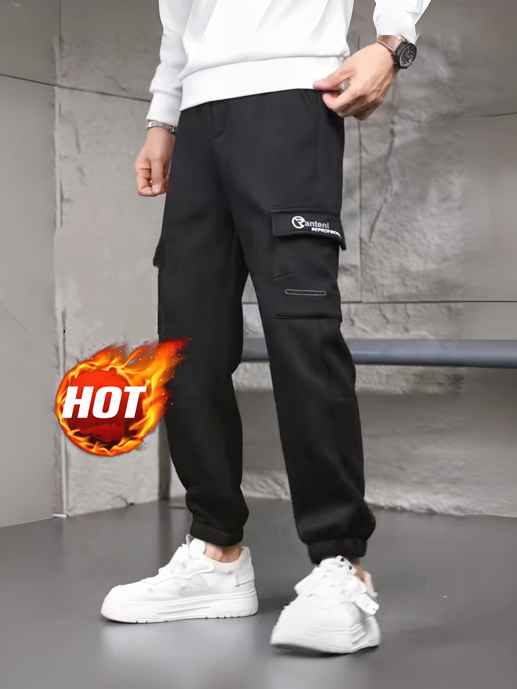 Trendy Thermal Cargo Pants, Pantalones De Carga Térmicos De Moda,  Pantalones Sueltos Casuales Al Aire Libre Con Múltiples Bolsillos Con  Solapa Para Ho