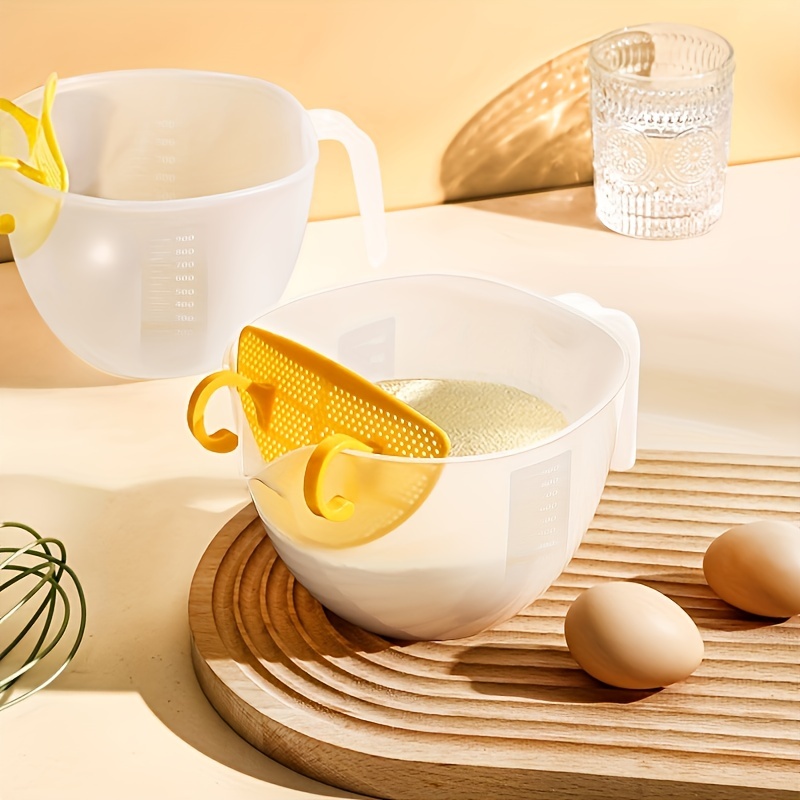 Egg Liquid Measuring Bowl Filter Measuring Cups, Liquid Measuring Cups, Egg  Filter, Large Capacity Transparent Stirring Egg Strainer Bowl With  Ergonomic Handle, Kitchen Supplies - Temu United Arab Emirates