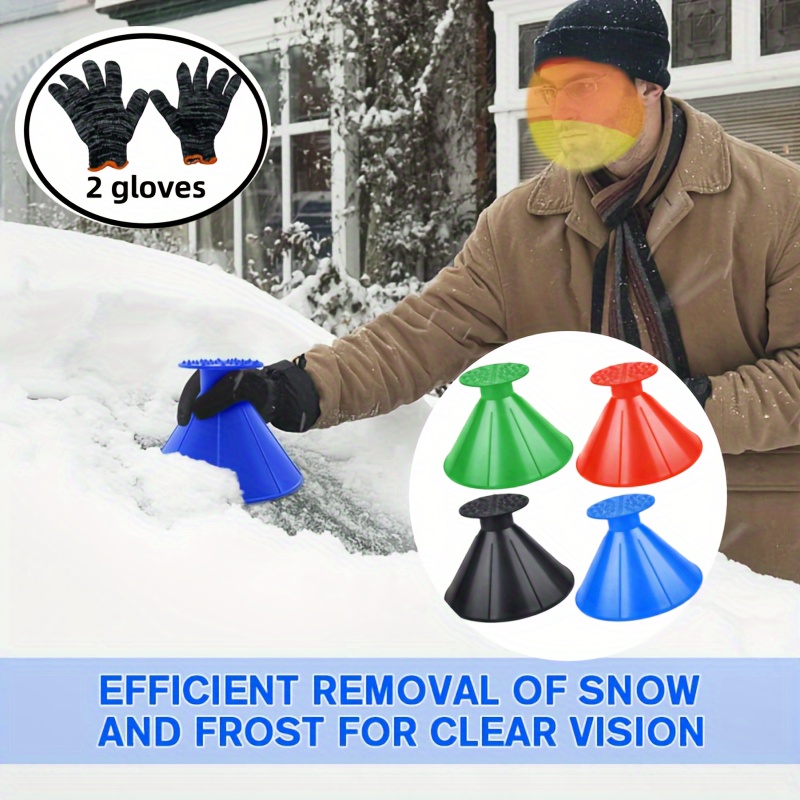 Car Snow Shovel + Gloves Multifunctional Car Snow Removal - Temu