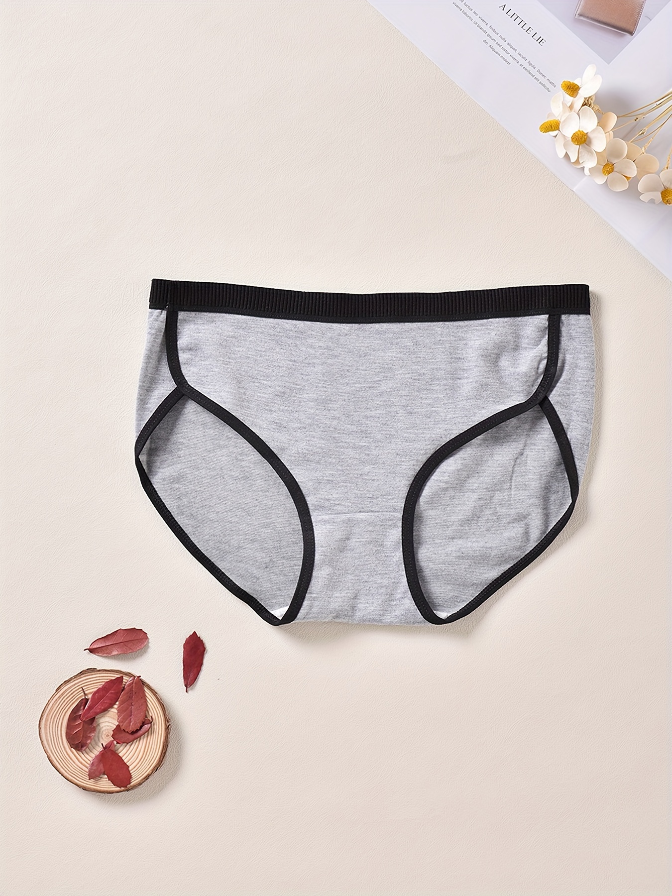 Colorblock Trim Briefs Comfy Breathable Stretchy Intimates - Temu