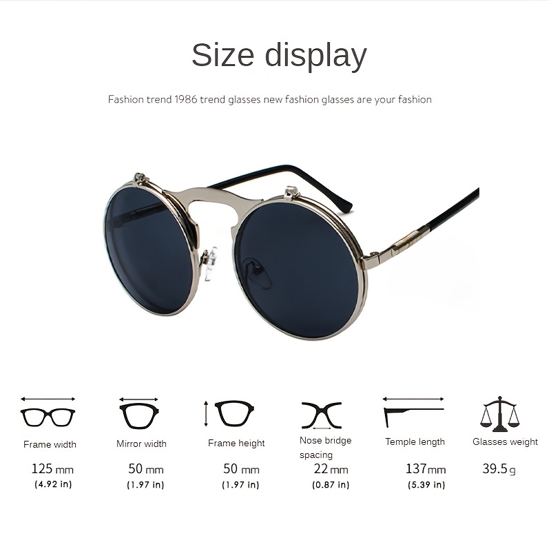 Flip Up Sunglasses Men Women Polarized Steampunk Flip Sunglasses With Double  Lenses