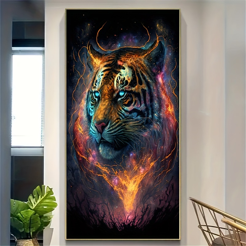 Diy 5d Large Size Advanced Dream Tiger Diamond Painting Set - Temu