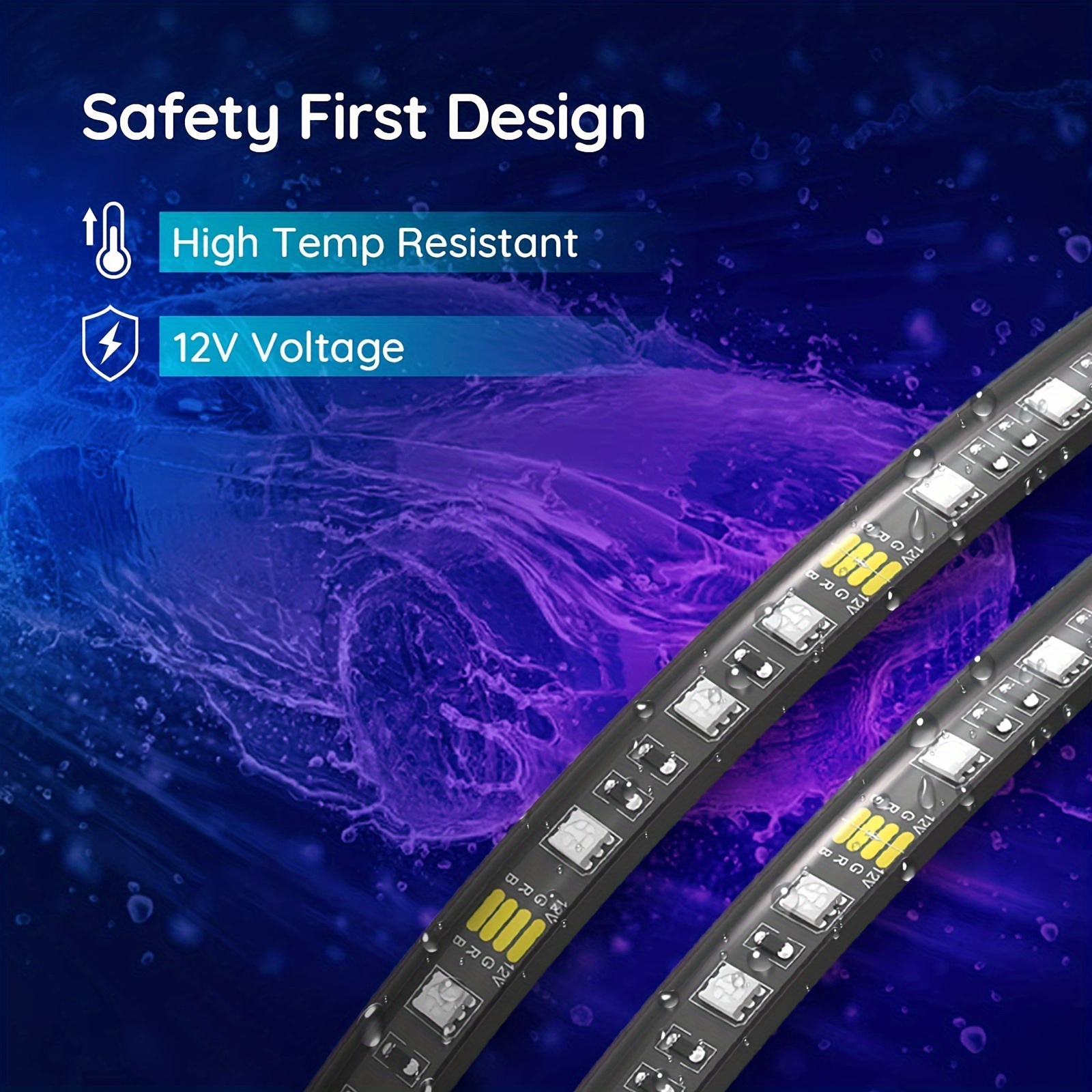 Car Led Atmosphere Lights Smart Car Interior Lights With App - Temu