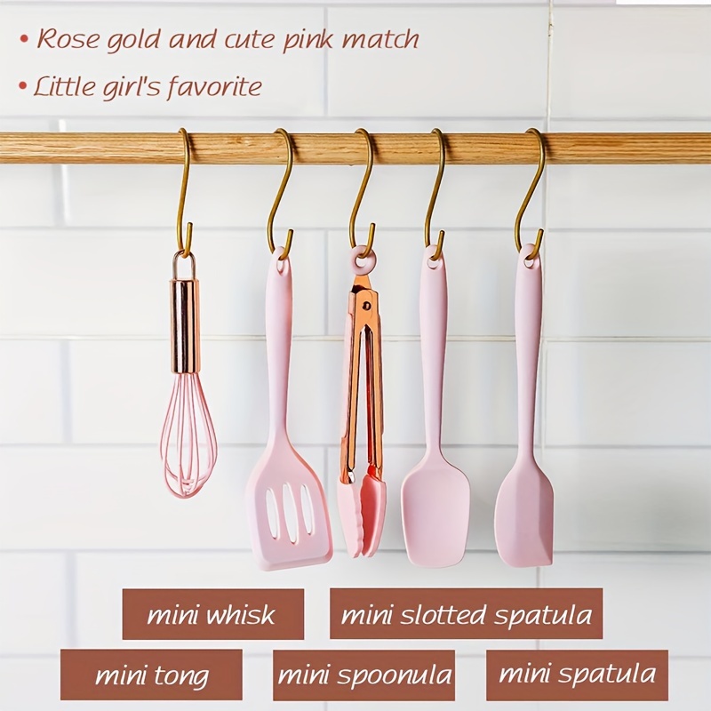 White Silicone and Gold Cooking Utensils for Modern Cooking and Serving