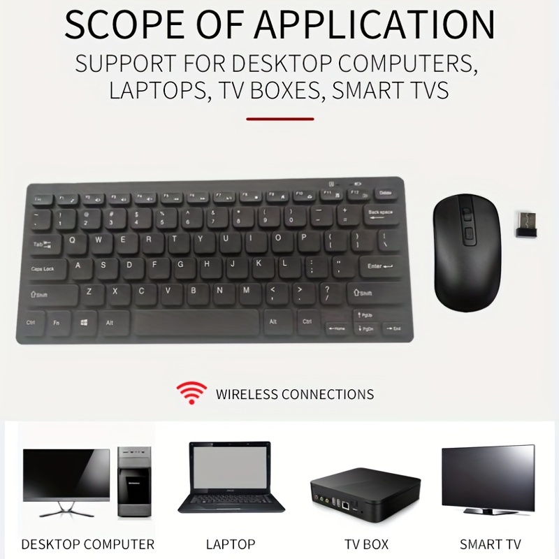 Sleek Stylish Wireless Optical Keyboard Mouse Set Perfect - Temu