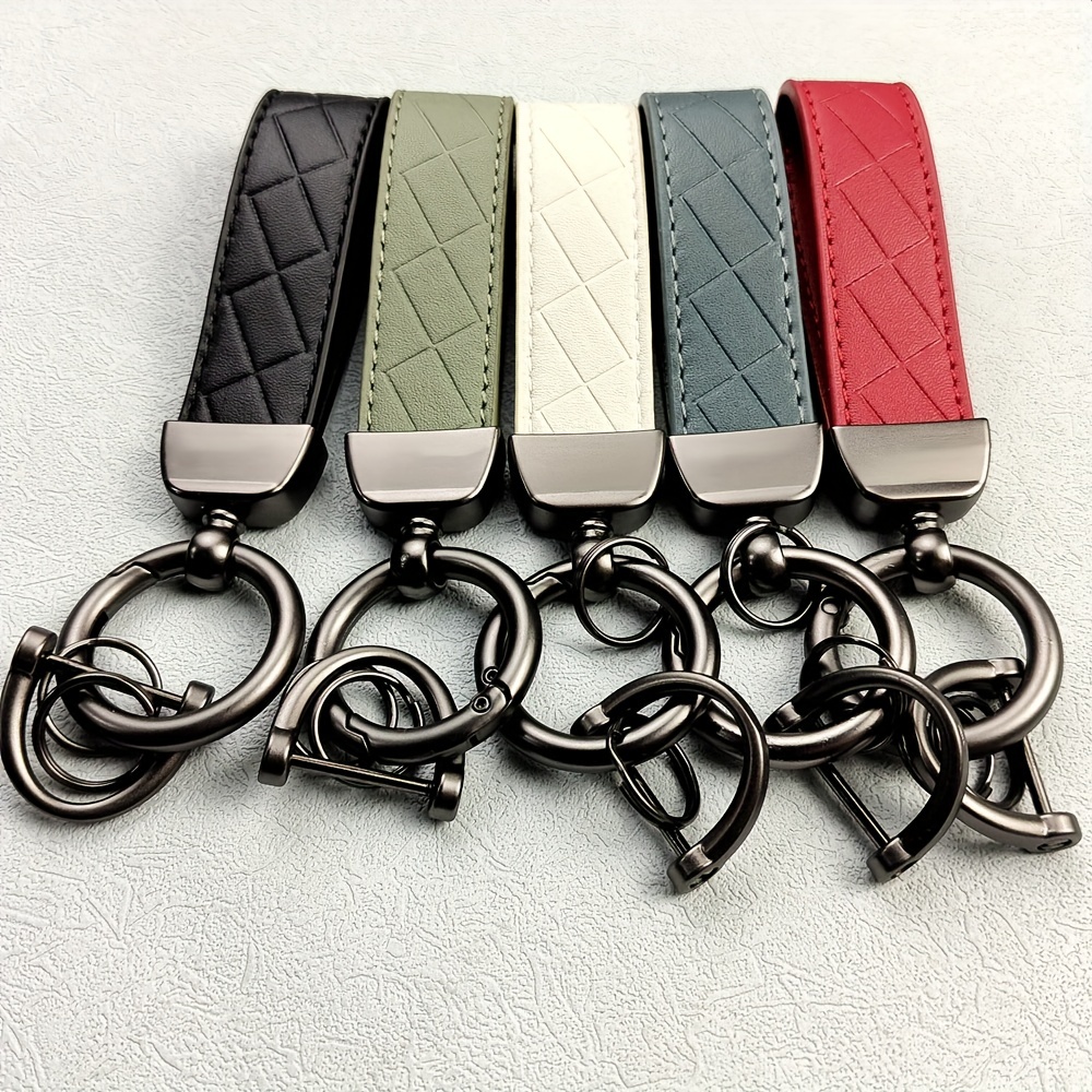 Leather Car Keychain, Car Automotive Key Chain With Anti-lost D-ring,  Simple Key Chain Key Key Ring Lanyard Pendant For Men Women - Temu