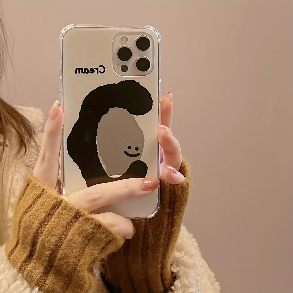 Funda Teléfono Móvil Diseño Color Cremoso Iphone 14 13 - Temu