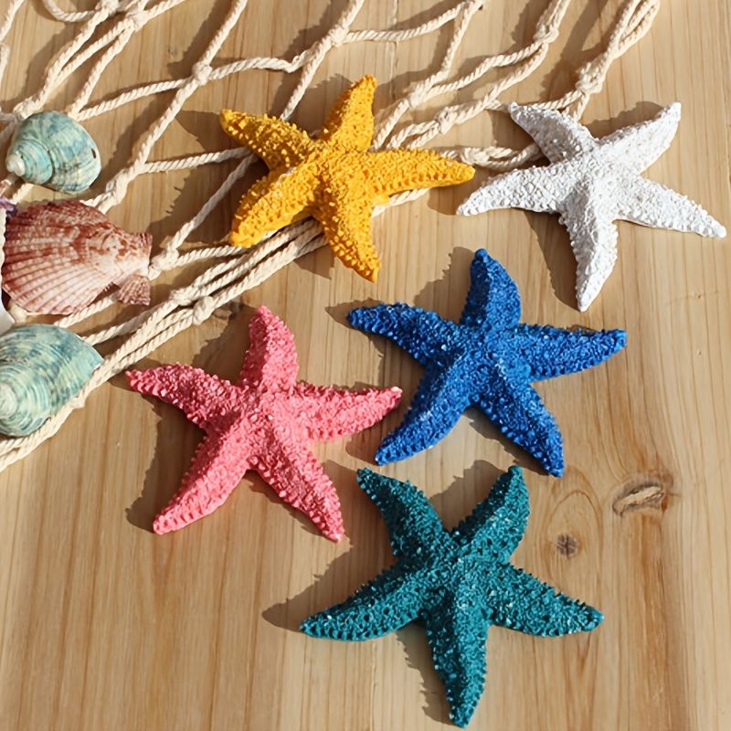 6pcs Resin Starfish Decorations For Fish Tank Bowl Sea Star Fishes Jar  Globe Wall Decor - Home & Kitchen - Temu