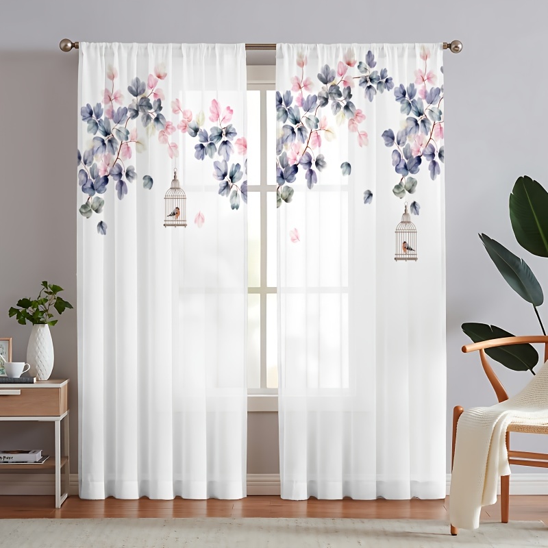 1 Panel Cortinas Transparentes Doble Capa Europeas Visillos - Temu