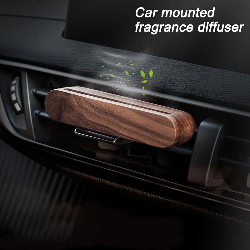 1pc Wood Material Car Aromatherapy Diffuser Clip With Magnetic Suction  Cover Design With Two Different Fragrances Of Aromatherapy Sticks