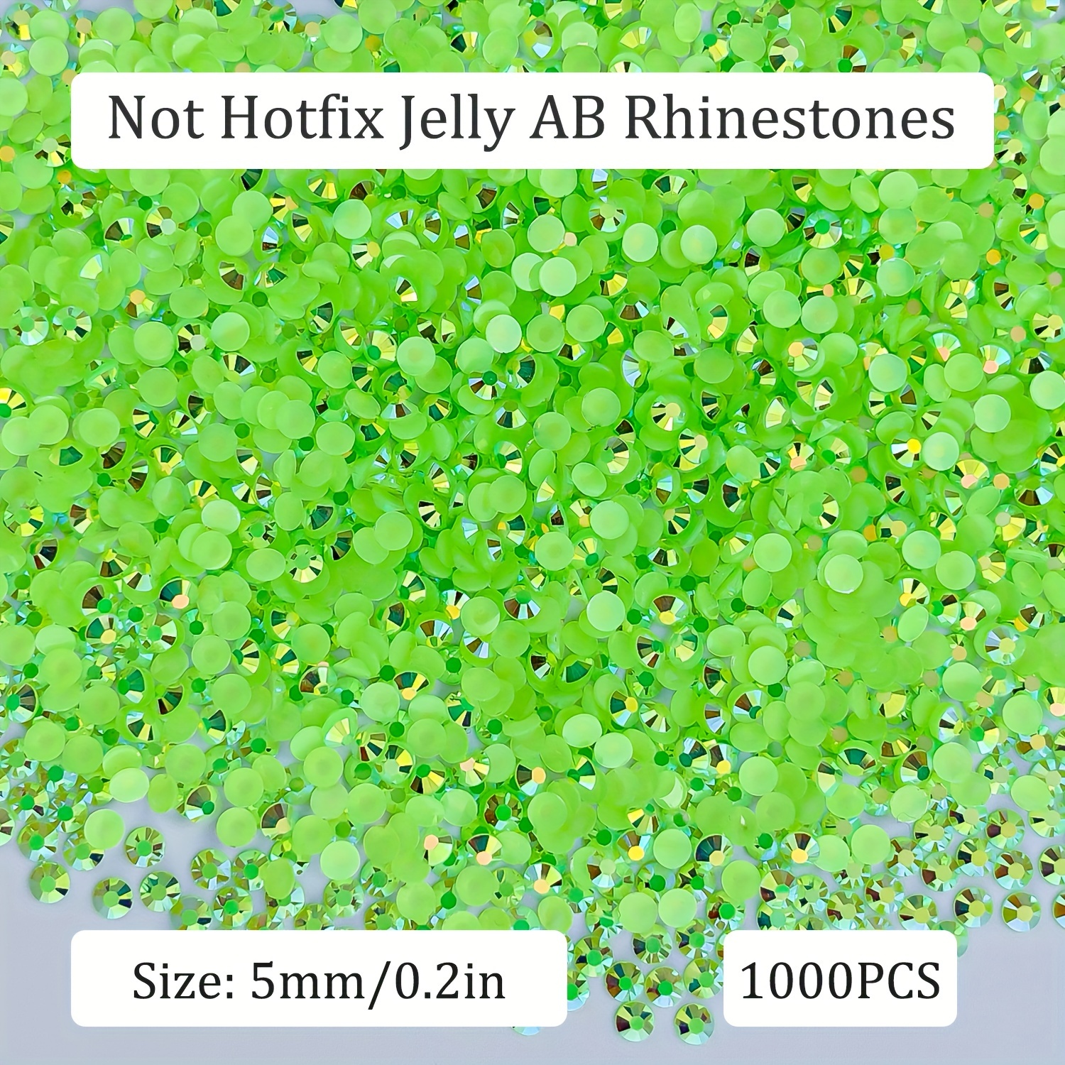  1000PCS 6mm Resin Flatback Rhinestone, Peridot AB