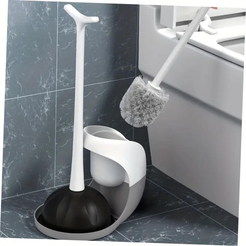 1 Toilet Brush And Plunger With Holder Set Heavy Duty Toilet - Temu