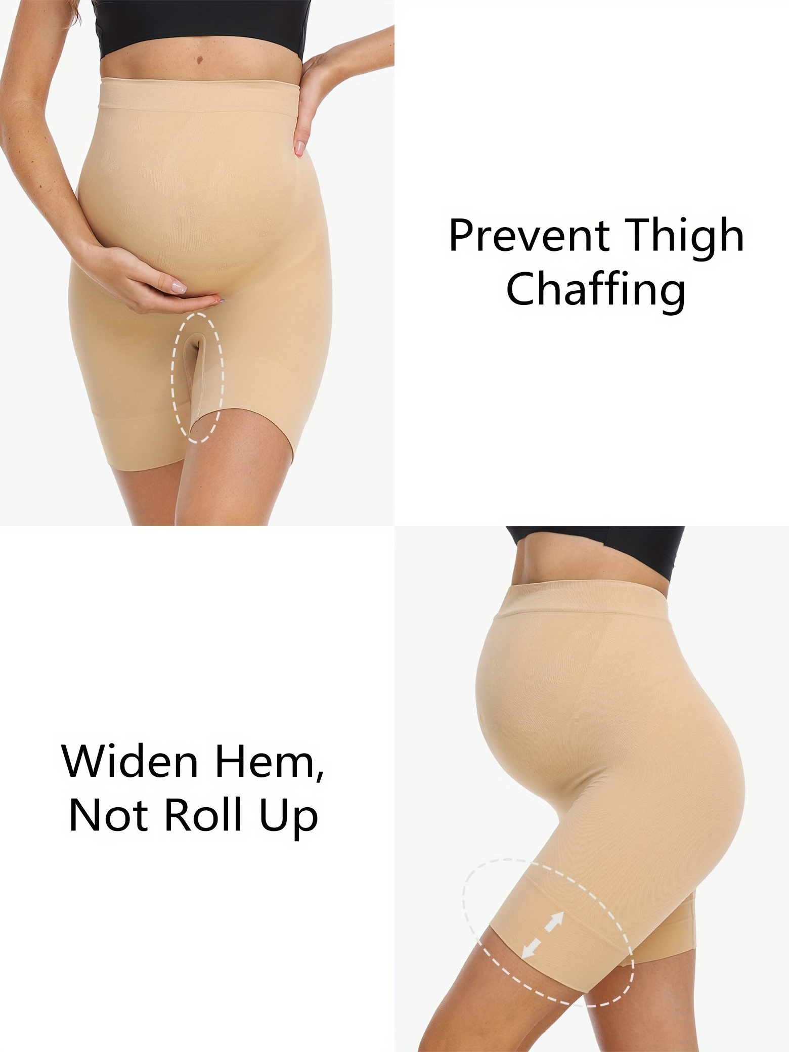 FUTATA Maternity Shapewear High Waist Mid-Thigh Seamless Pregnancy  Underwear Bodysuit with Belly Support