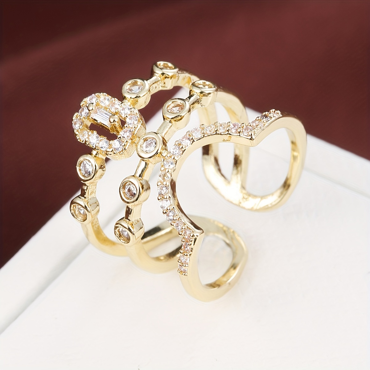 Image of A Minimalist Ring Inlaid With Synthetic Zirconia For