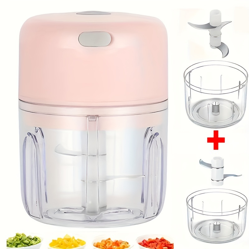 Plastic pink Electric USB Chopper Garlic Machine 250 Ml