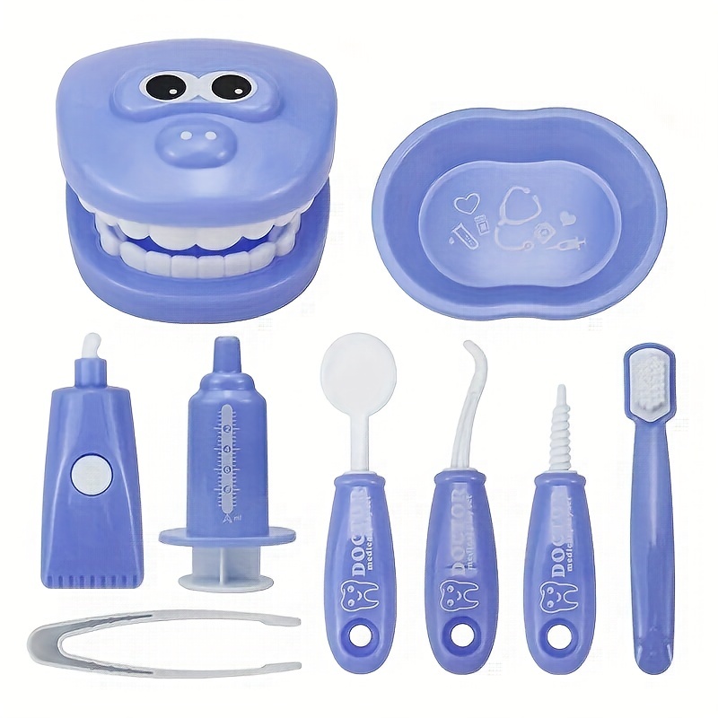 9pcs childrens oral dentistry doctor nurse toys simulation dentist set toys details 1